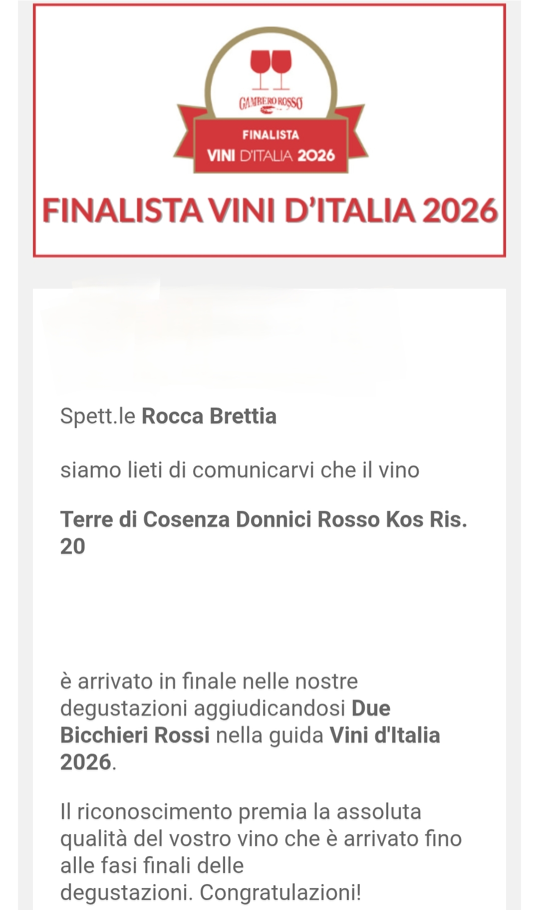 KOS 2020 due bicchieri rossi